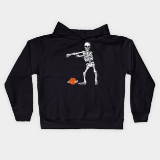 Flossing Skeleton Basketball Funny Halloween Kids Hoodie